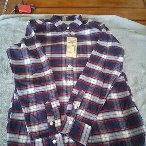 NWT - Ladies Organic Cotton Long Sleeve Flannel Shirt - Medium - "MUJI"